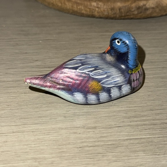 VTG Handcrafted Wooden Duck/Bird Figurine - Multicolored Trinket Home Decor - Picture 4 of 13
